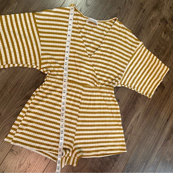 Urban Outfitters romper rib knit maize surplus stripe romper medium - Picture 9 of 13